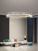 Acoustic Postmodern Luxury Water Wave Glass Metal Chandelier - Lamp Outdoor