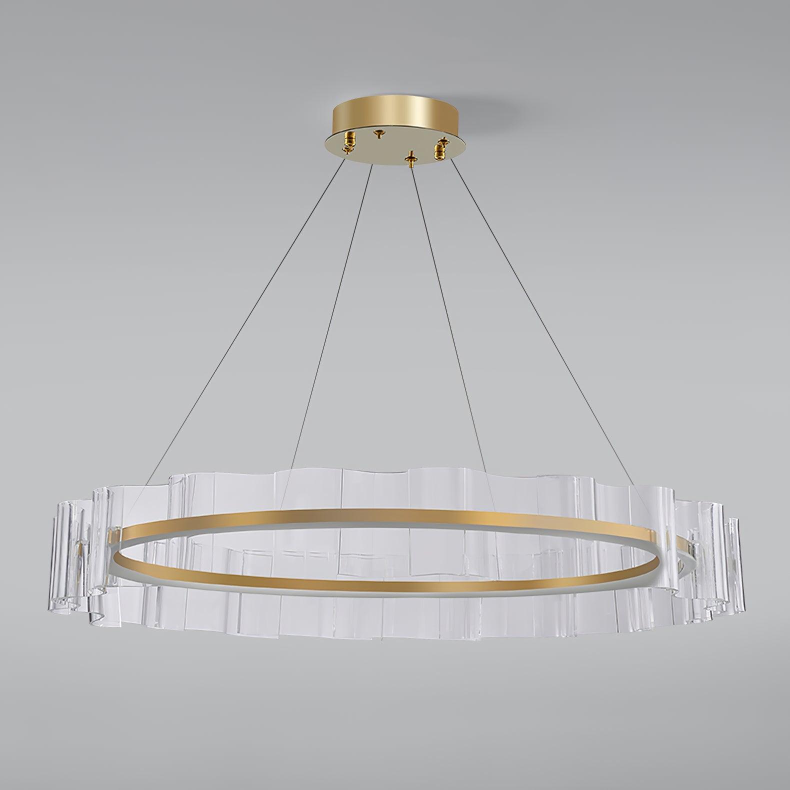 Acoustic Postmodern Luxury Water Wave Glass Metal Chandelier - Lamp Outdoor