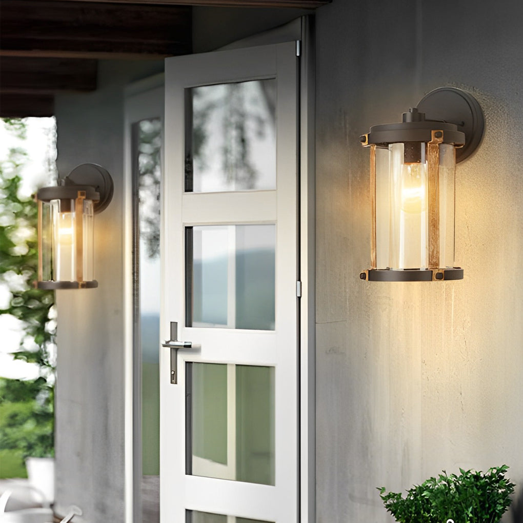 Vintage Waterproof Glass Black Industrial Style Outdoor Wall Sconces Lighting - Lamp Outdoor