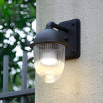 Waterproof Glass Ball Matte Black Modern Outdoor Wall Lamp Exterior Lights - Lamp Outdoor
