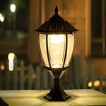 Led Waterproof Black Vintage Outdoor Solar Fence Post Lights with Remote - Lamp Outdoor