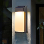 2 Pcs Rectangular LED Light-controlled Waterproof Outdoor Solar Sconce Lighting - Lamp Outdoor