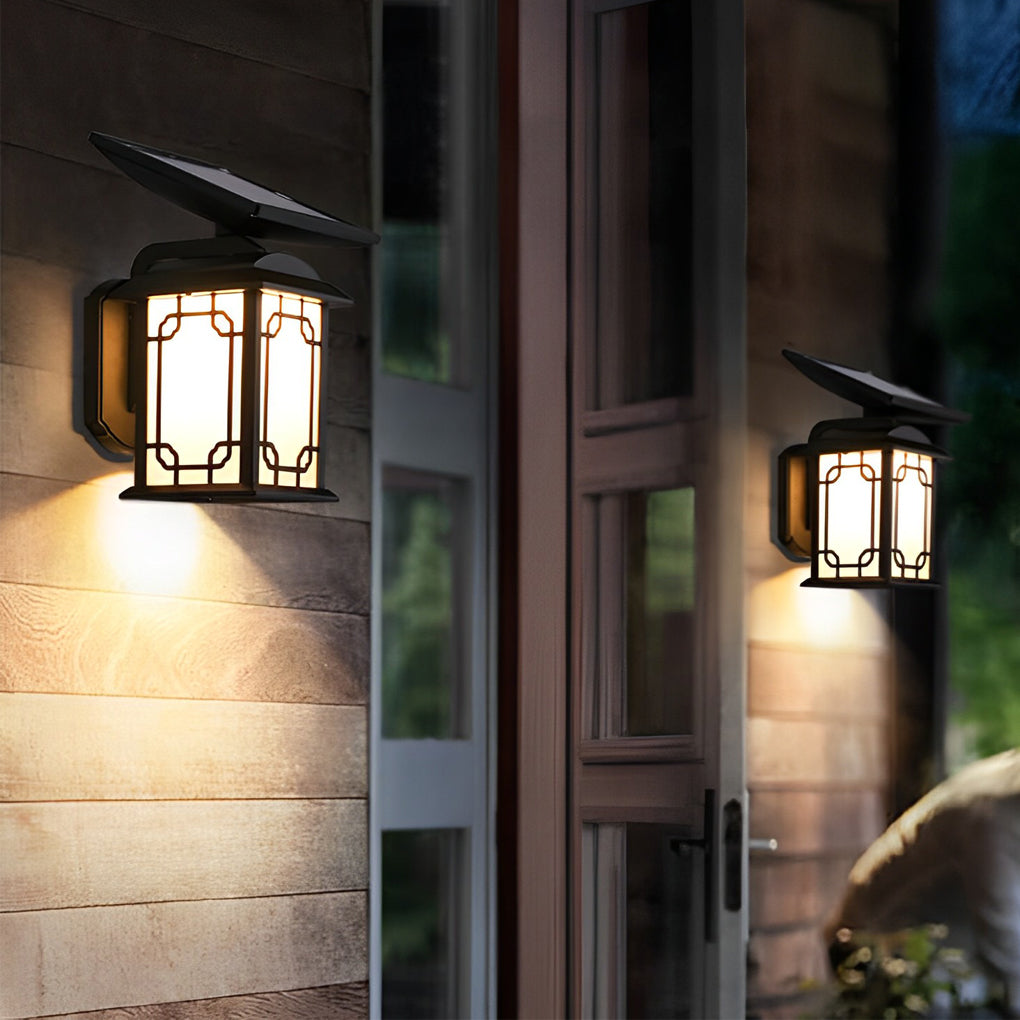 Vintage Waterproof LED Dimmable with Remote Solar Wall Lights Outdoor - Lamp Outdoor