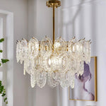 Lustra Chandelier Wave Glass Wrought Iron Elegant - Letslighting