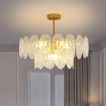 Lustra Chandelier Wave Glass Wrought Iron Elegant - Letslighting