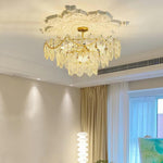 Lustra Chandelier Wave Glass Wrought Iron Elegant - Letslighting