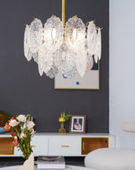 Lustra Chandelier Wave Glass Wrought Iron Elegant - Letslighting