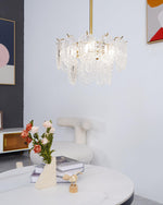 Lustra Chandelier Wave Glass Wrought Iron Elegant - Letslighting