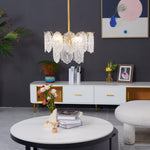 Lustra Chandelier Wave Glass Wrought Iron Elegant - Letslighting