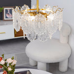 Lustra Chandelier Wave Glass Wrought Iron Elegant - Letslighting