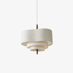 Eldorora Elegance Wave Ladder Wood Fabric Pendant Lamp - Lamp Outdoor