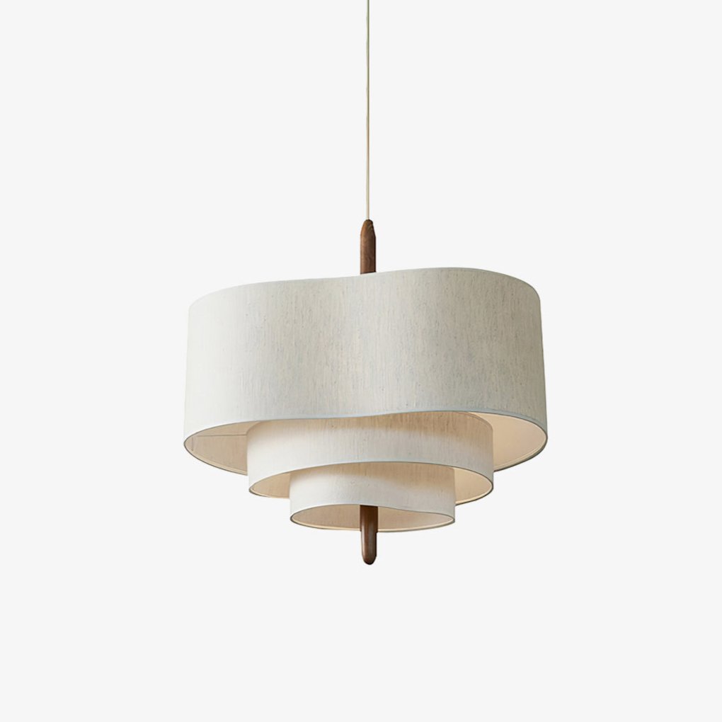 Eldorora Elegance Wave Ladder Wood Fabric Pendant Lamp - Lamp Outdoor