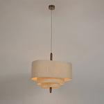 Eldorora Elegance Wave Ladder Wood Fabric Pendant Lamp - Lamp Outdoor