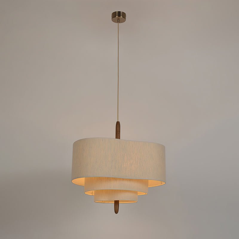 Eldorora Elegance Wave Ladder Wood Fabric Pendant Lamp - Lamp Outdoor
