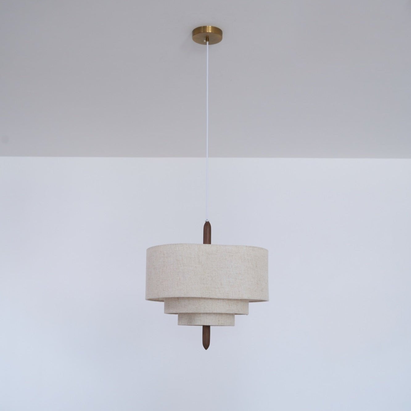 Eldorora Elegance Wave Ladder Wood Fabric Pendant Lamp - Lamp Outdoor