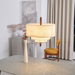 Eldorora Elegance Wave Ladder Wood Fabric Pendant Lamp - Lamp Outdoor