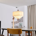 Eldorora Elegance Wave Ladder Wood Fabric Pendant Lamp - Lamp Outdoor