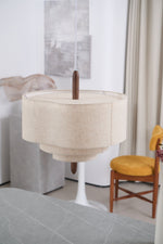 Eldorora Elegance Wave Ladder Wood Fabric Pendant Lamp - Lamp Outdoor