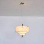 Eldorora Elegance Wave Ladder Wood Fabric Pendant Lamp - Lamp Outdoor