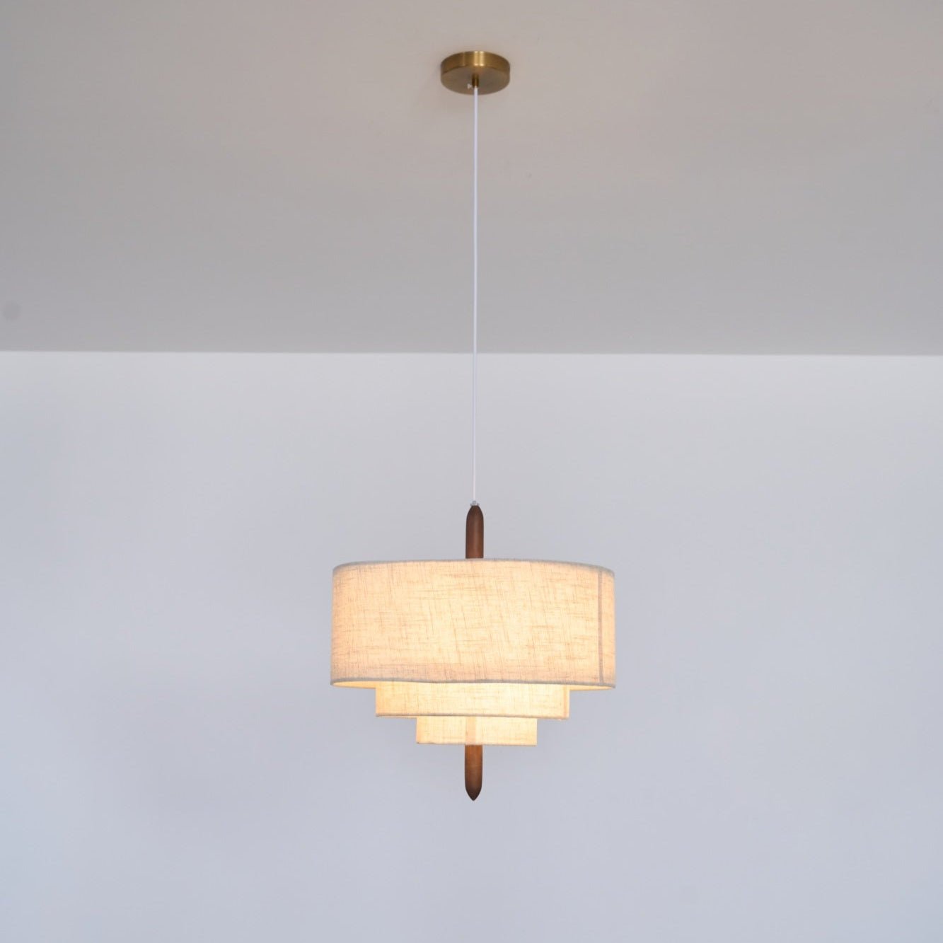 Eldorora Elegance Wave Ladder Wood Fabric Pendant Lamp - Lamp Outdoor