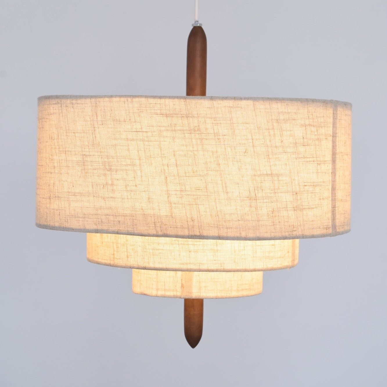 Eldorora Elegance Wave Ladder Wood Fabric Pendant Lamp - Lamp Outdoor
