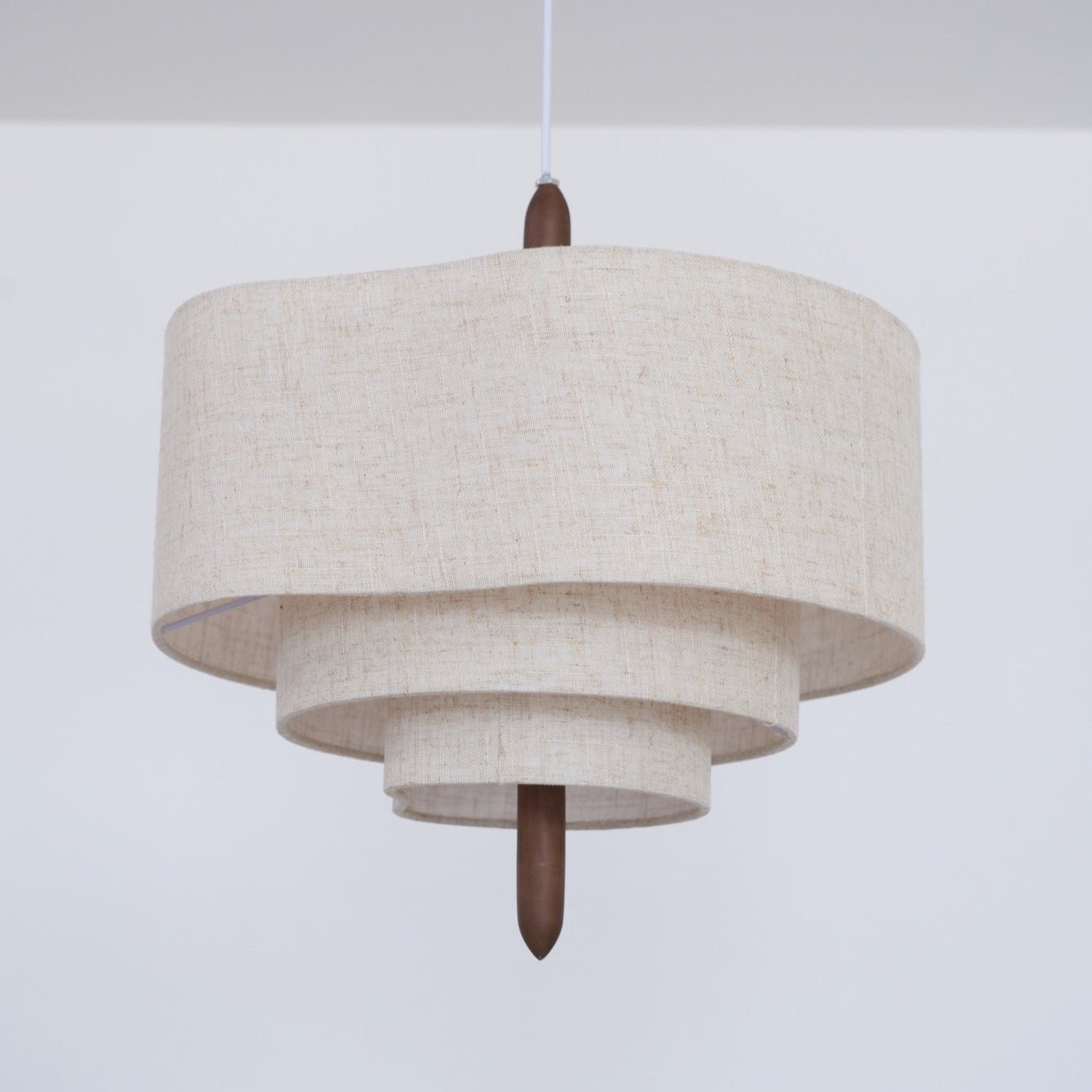 Eldorora Elegance Wave Ladder Wood Fabric Pendant Lamp - Lamp Outdoor
