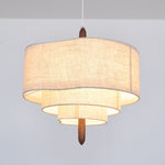 Eldorora Elegance Wave Ladder Wood Fabric Pendant Lamp - Lamp Outdoor