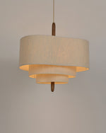Eldorora Elegance Wave Ladder Wood Fabric Pendant Lamp - Lamp Outdoor