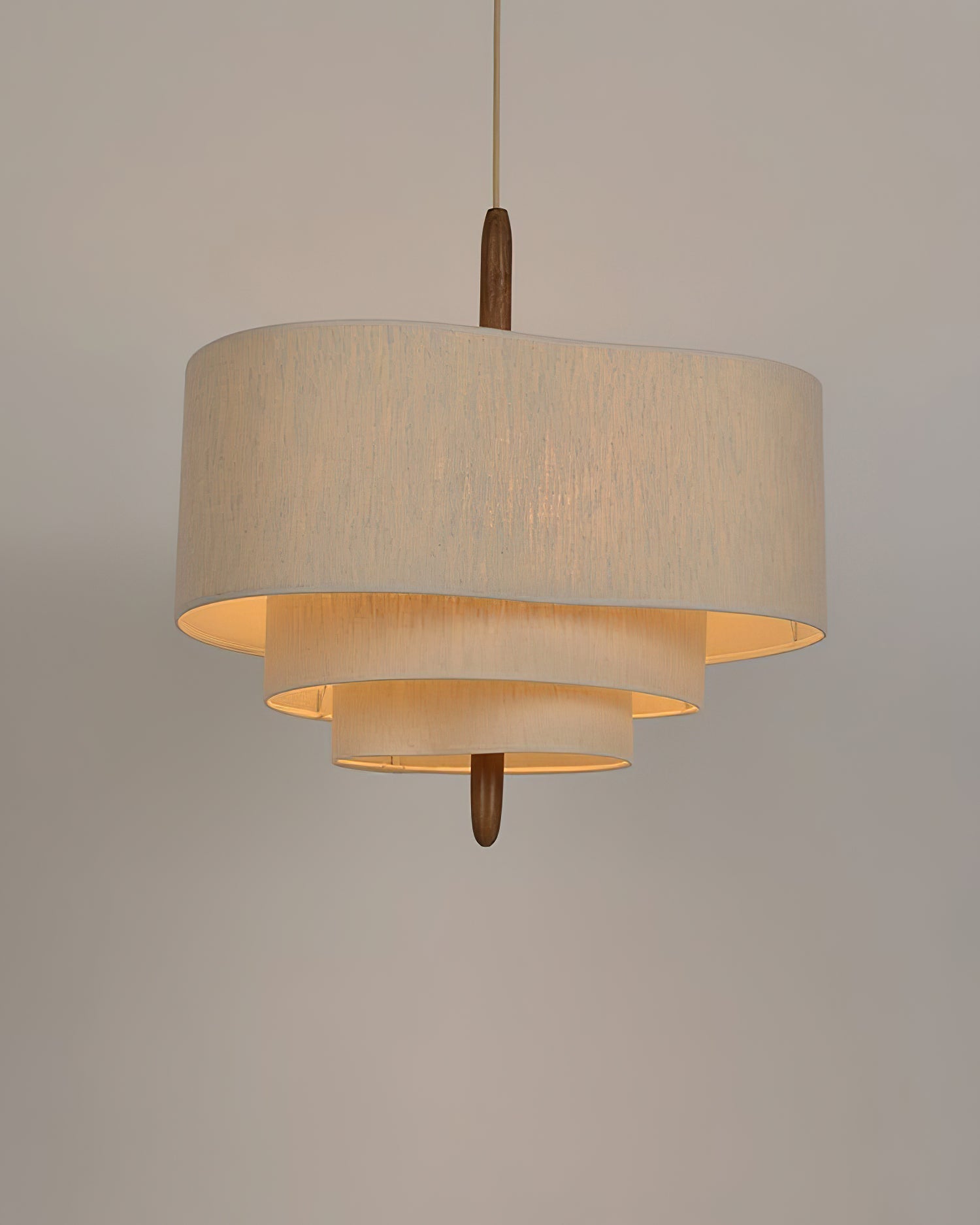 Eldorora Elegance Wave Ladder Wood Fabric Pendant Lamp - Lamp Outdoor