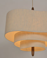 Eldorora Elegance Wave Ladder Wood Fabric Pendant Lamp - Lamp Outdoor