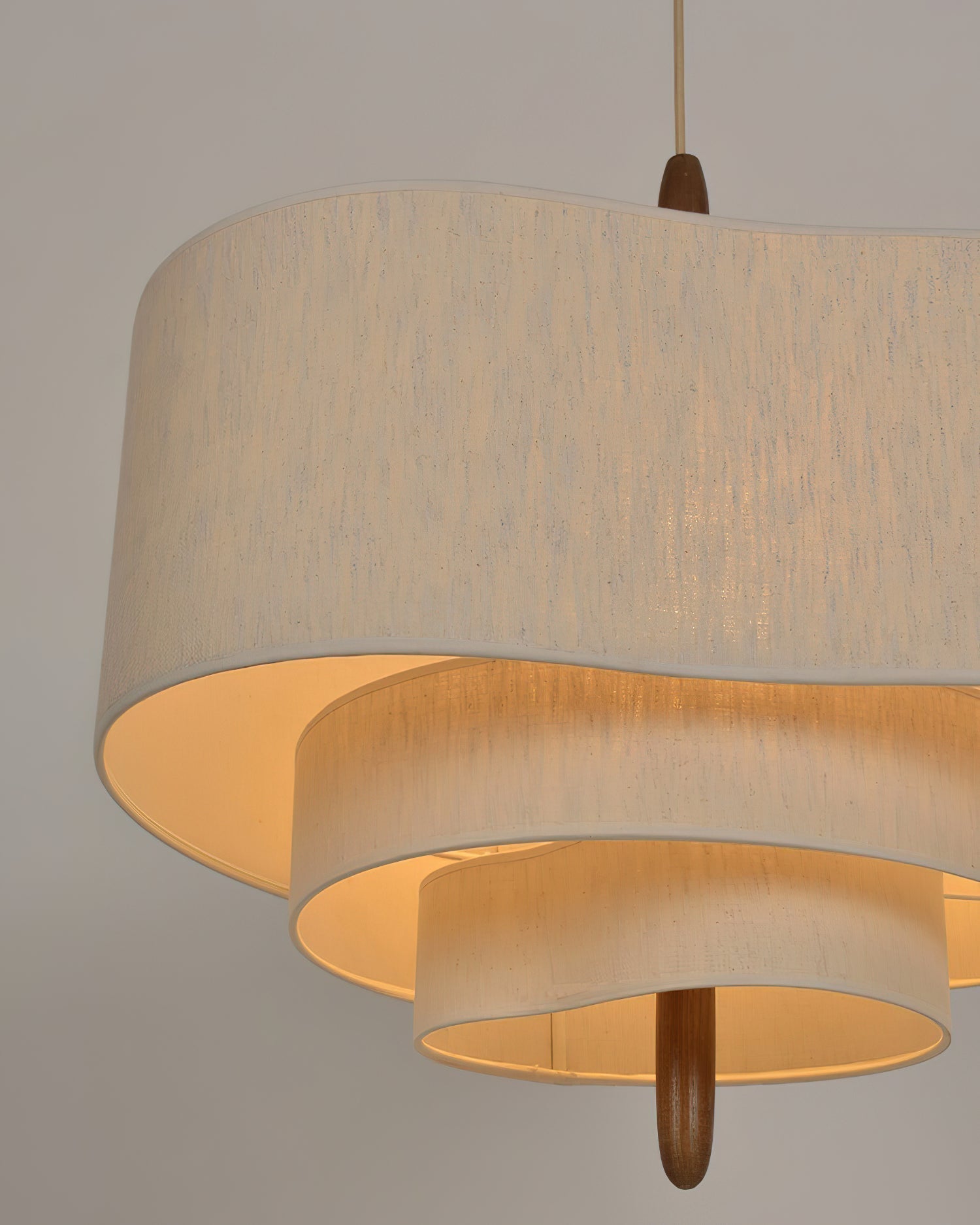 Eldorora Elegance Wave Ladder Wood Fabric Pendant Lamp - Lamp Outdoor