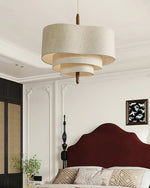 Eldorora Elegance Wave Ladder Wood Fabric Pendant Lamp - Lamp Outdoor