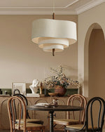 Eldorora Elegance Wave Ladder Wood Fabric Pendant Lamp - Lamp Outdoor