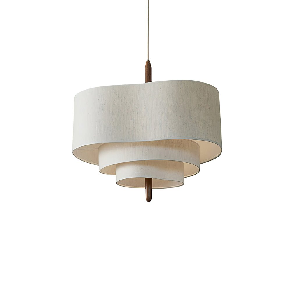Eldorora Elegance Wave Ladder Wood Fabric Pendant Lamp - Lamp Outdoor
