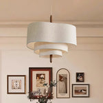 Eldorora Elegance Wave Ladder Wood Fabric Pendant Lamp - Lamp Outdoor