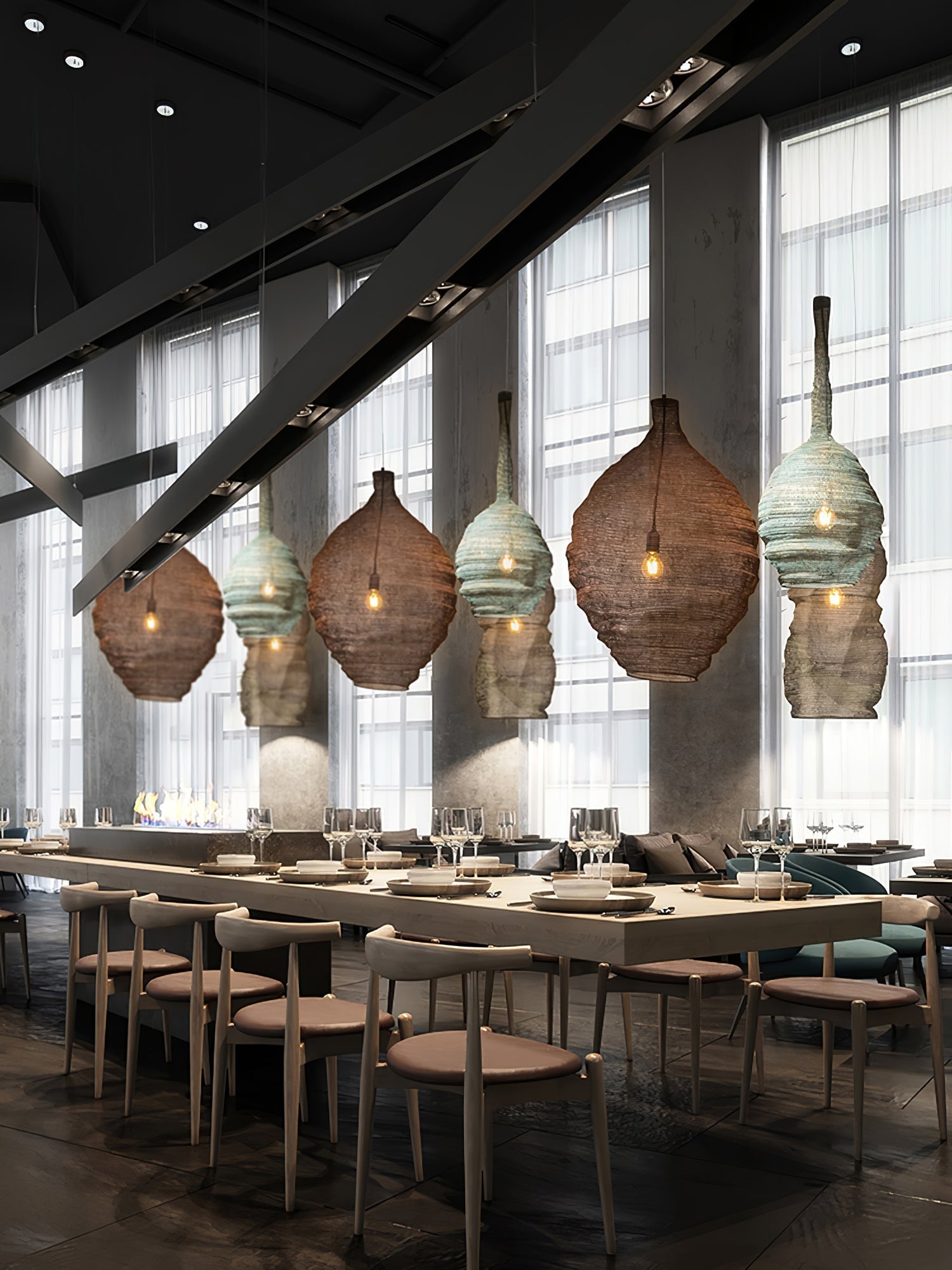 Hive Industrial Wire Pendant Lamps - Lamp Outdoor