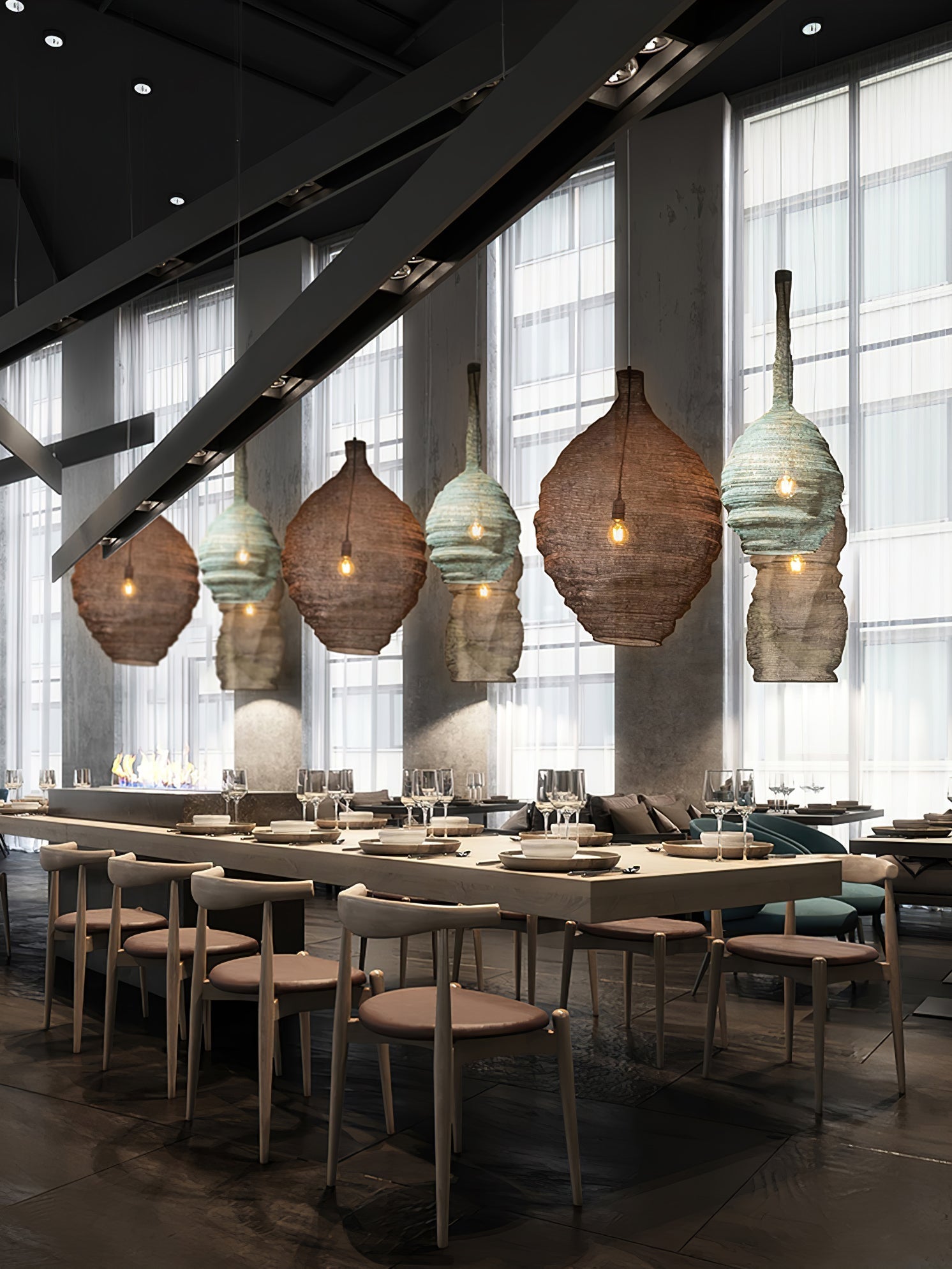 Hive Industrial Wire Pendant Lamps - Lamp Outdoor