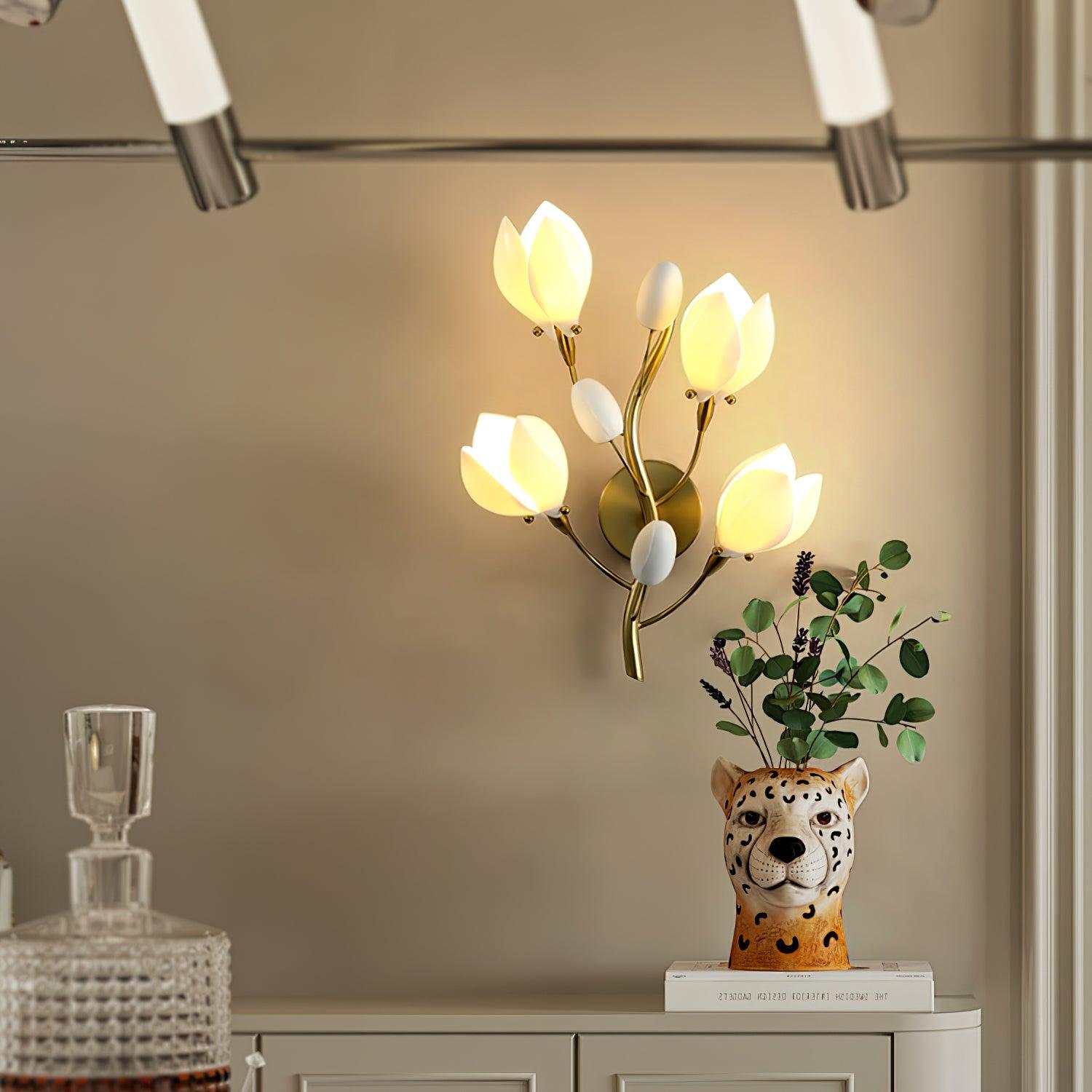 Porcelain Magnolia Wall Lamp - Lamp Outdoor