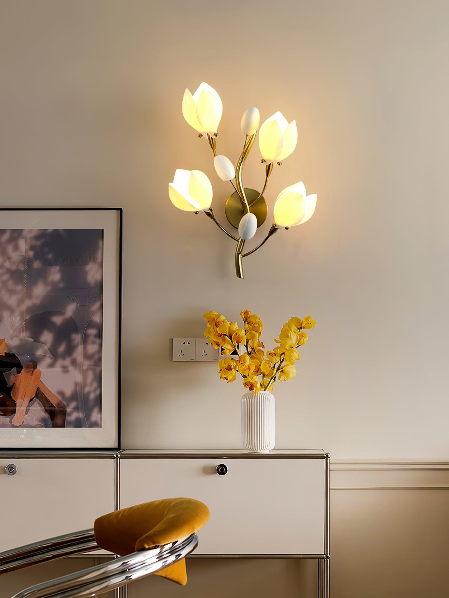 Porcelain Magnolia Wall Lamp - Lamp Outdoor