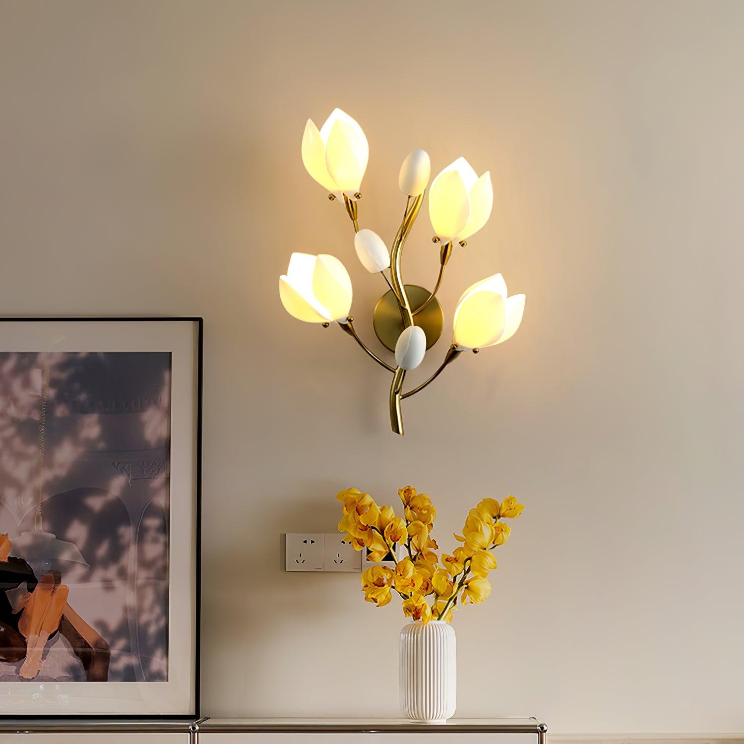 Porcelain Magnolia Wall Lamp - Lamp Outdoor
