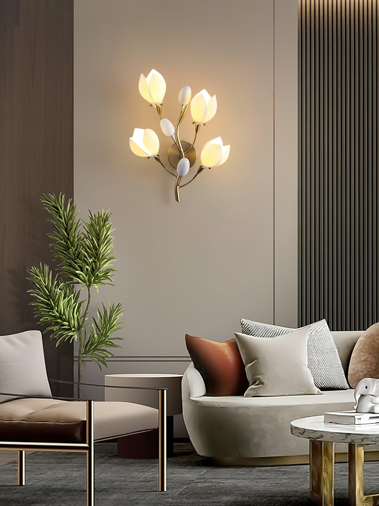 Porcelain Magnolia Wall Lamp - Lamp Outdoor