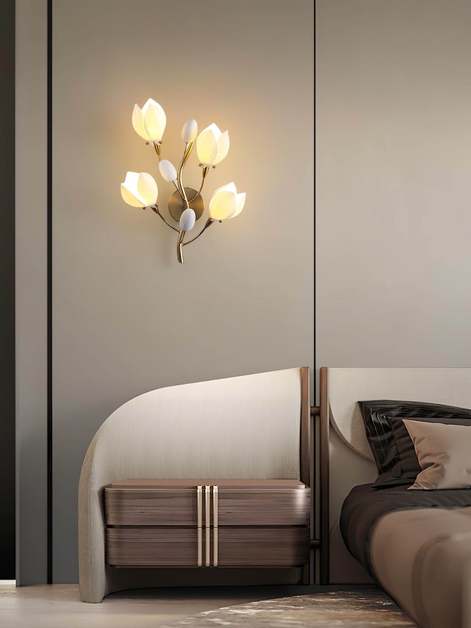 Porcelain Magnolia Wall Lamp - Lamp Outdoor