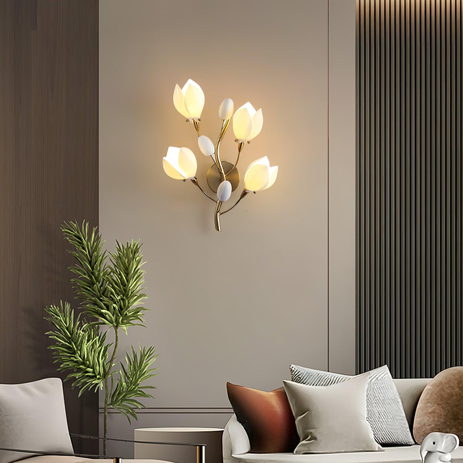 Porcelain Magnolia Wall Lamp - Lamp Outdoor