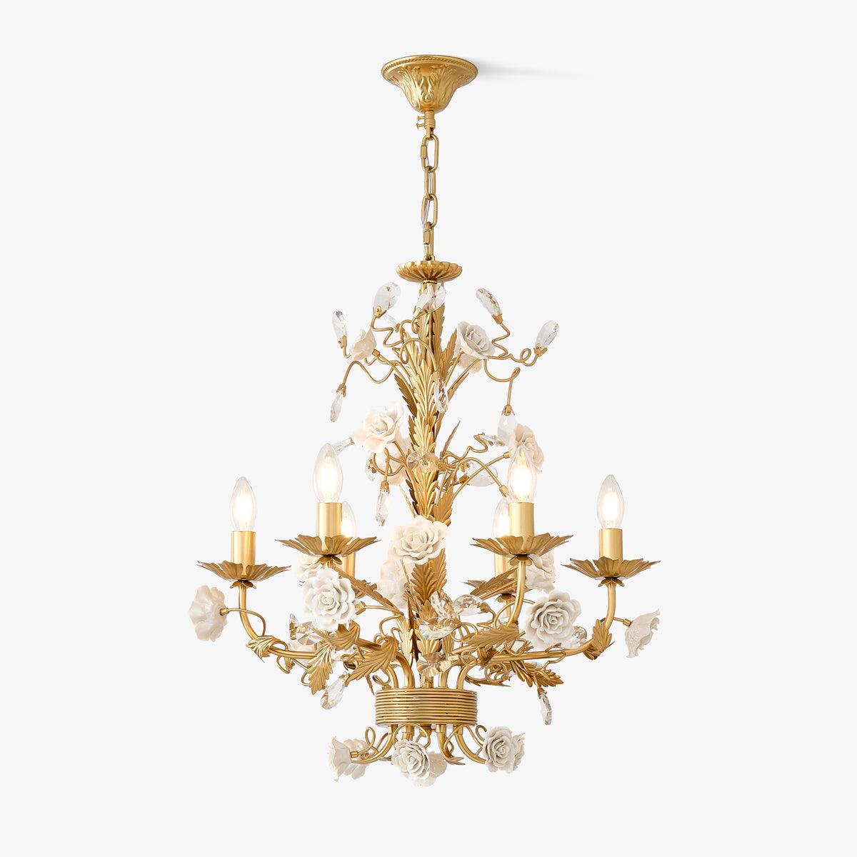 White Rose Crystal Chandelier - Lamp Outdoor