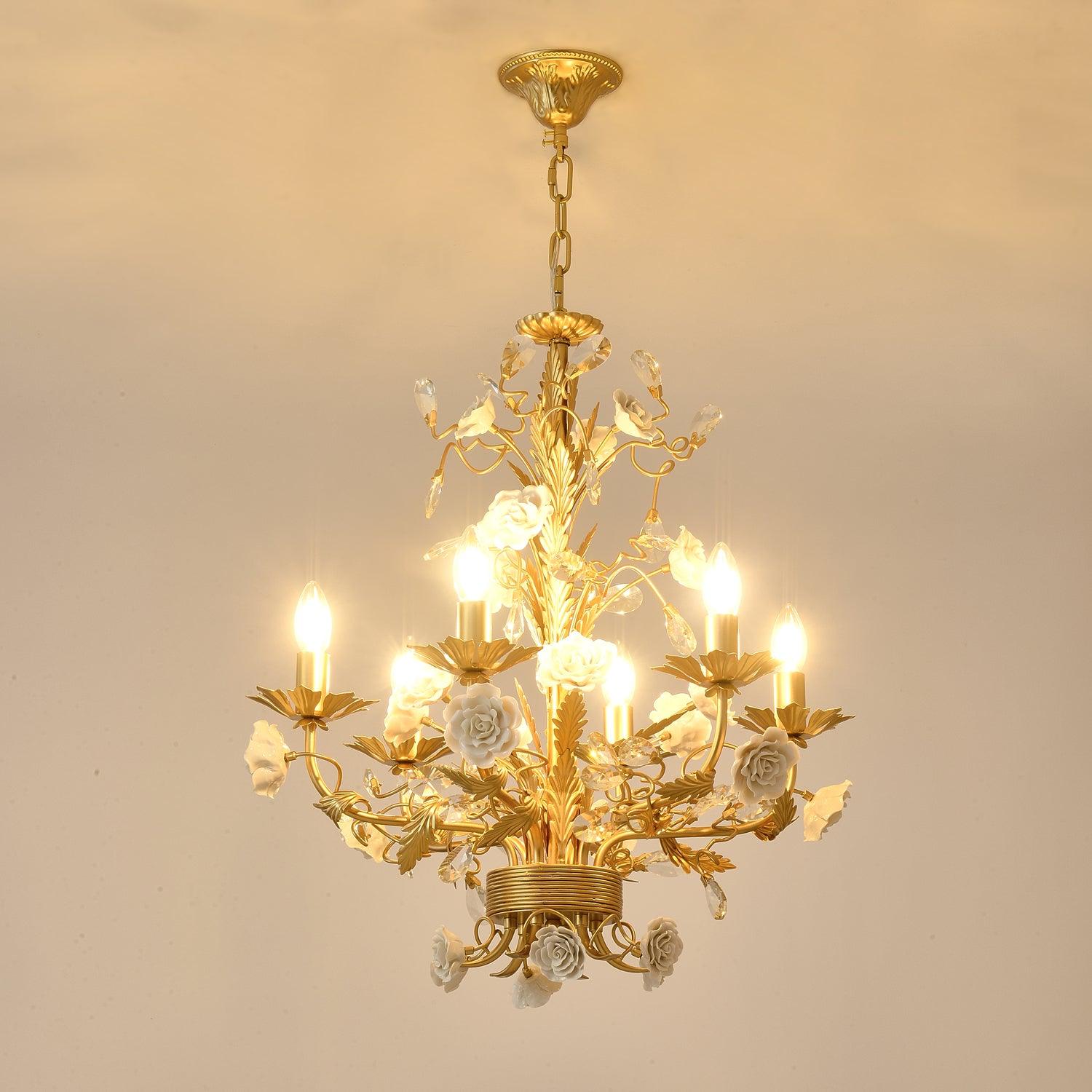 White Rose Crystal Chandelier - Lamp Outdoor