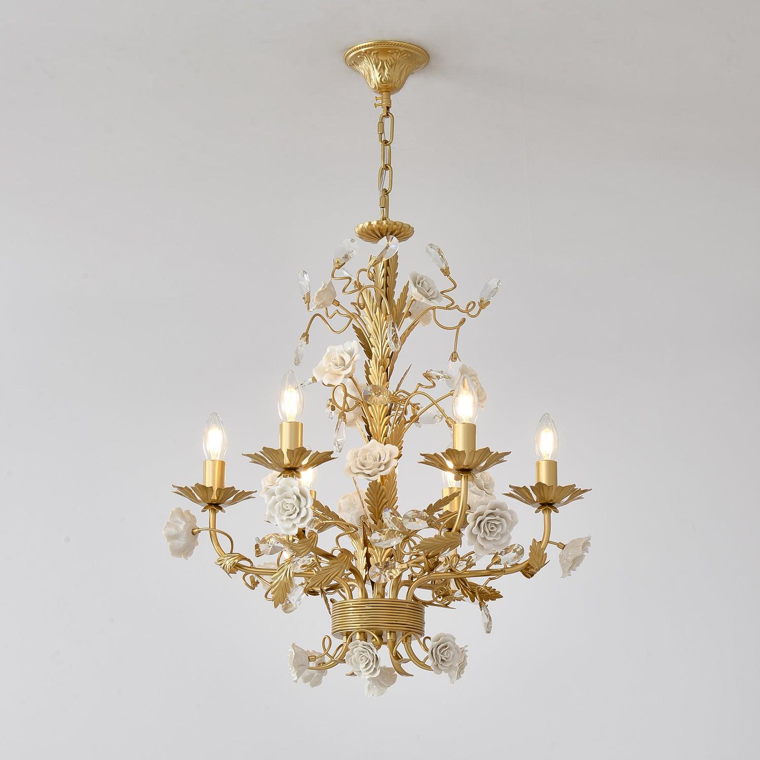 White Rose Crystal Chandelier - Lamp Outdoor