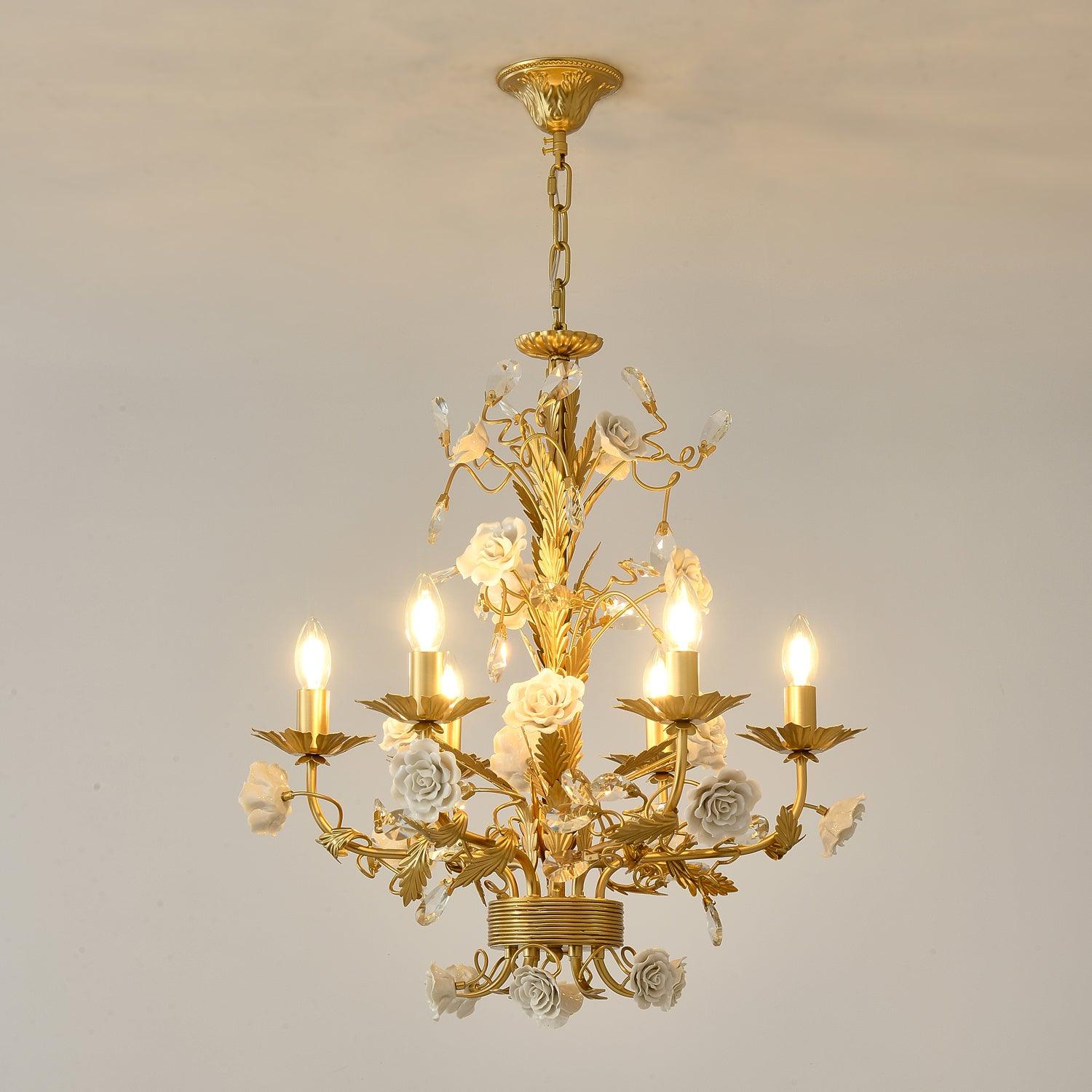 White Rose Crystal Chandelier - Lamp Outdoor