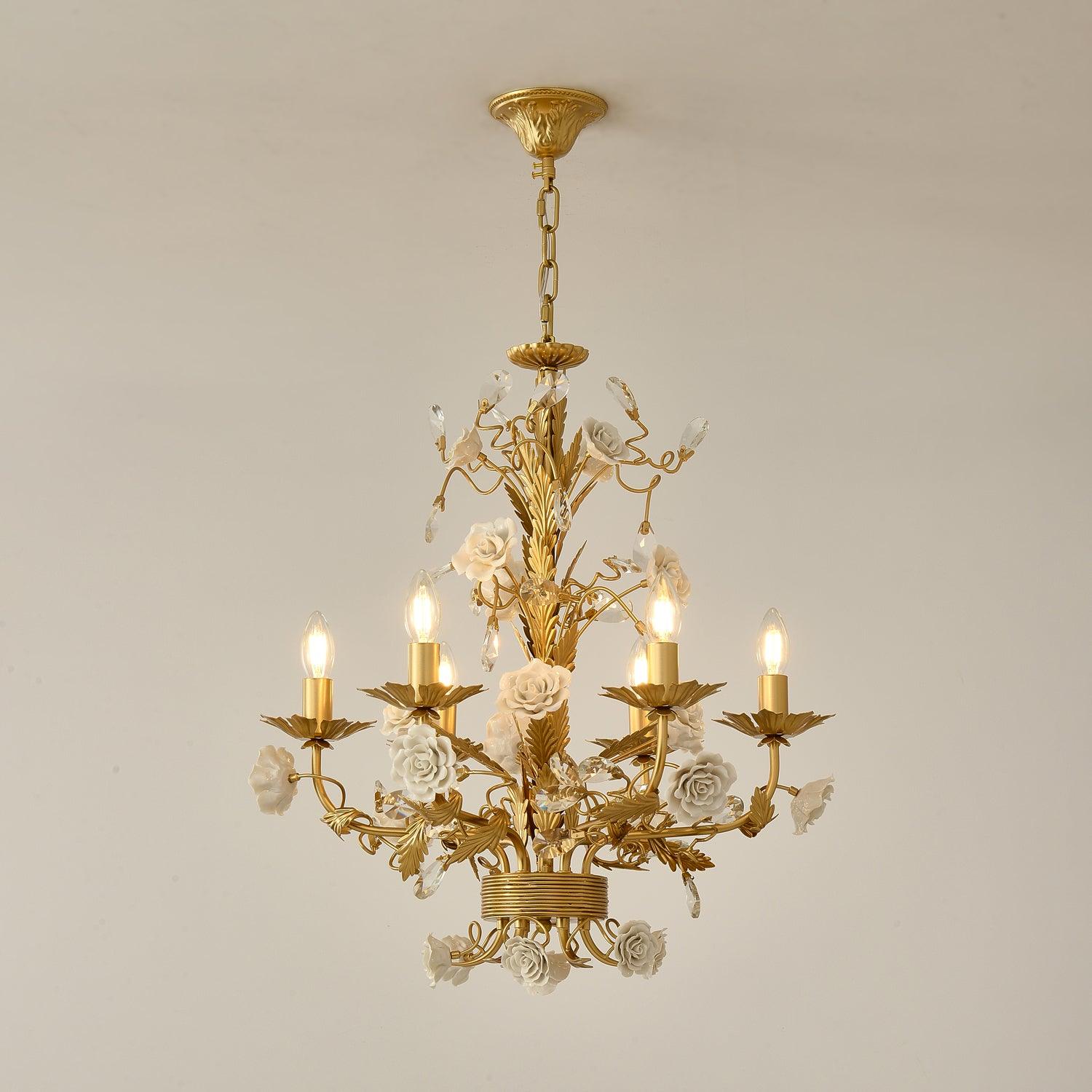 White Rose Crystal Chandelier - Lamp Outdoor