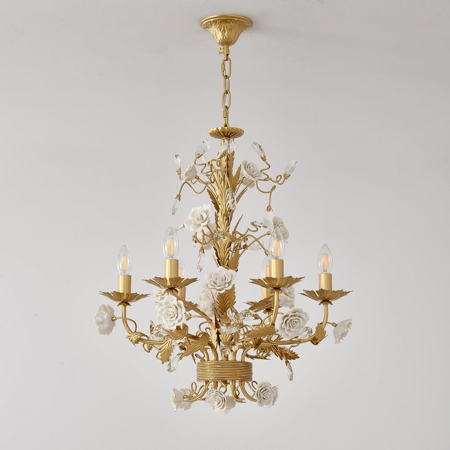 White Rose Crystal Chandelier - Lamp Outdoor