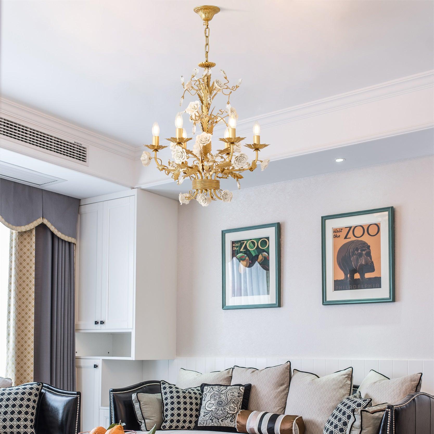 White Rose Crystal Chandelier - Lamp Outdoor